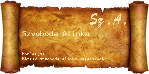 Szvoboda Alinka névjegykártya